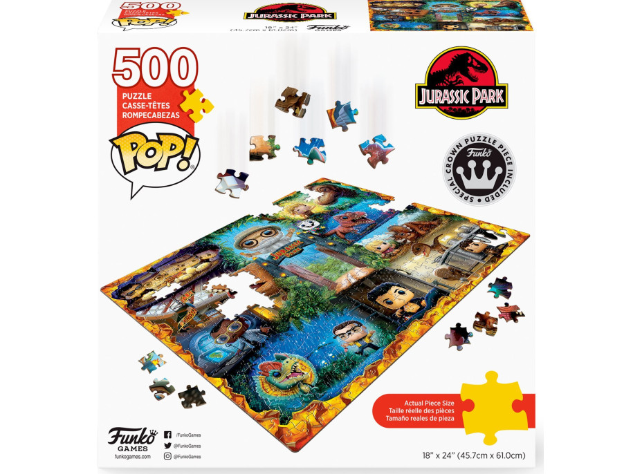 FUNKO GAMES Puzzle POP! Jurský park 500 dílků