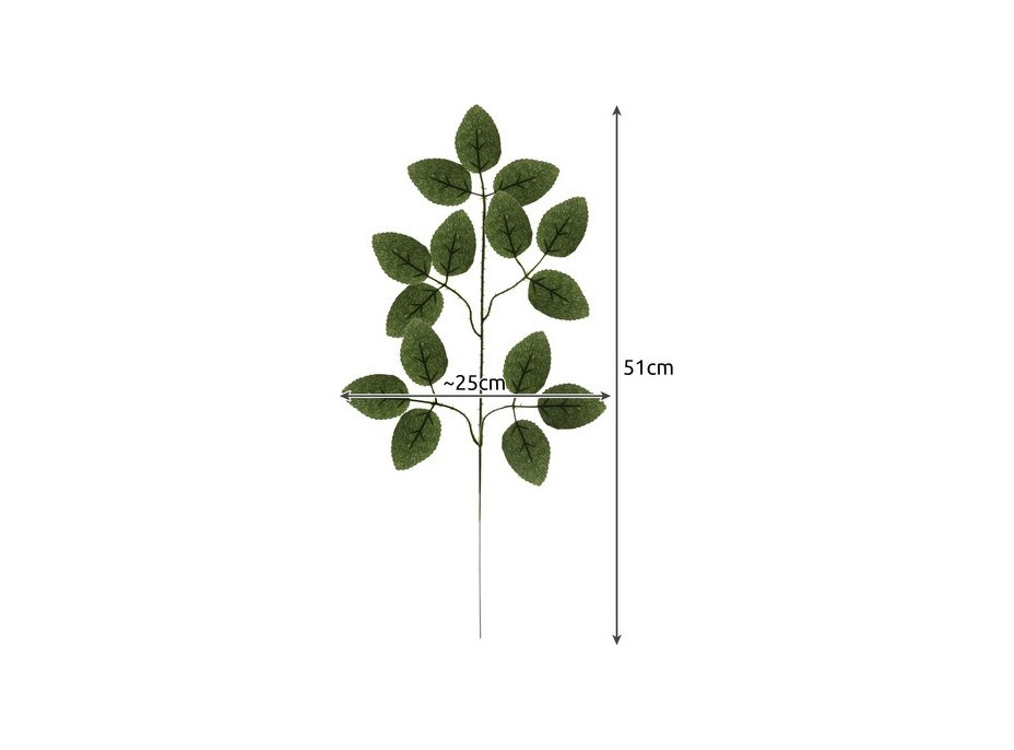 Umělé dekorační listy 47 cm - sada 12 ks