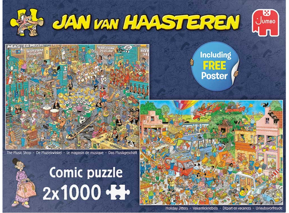 JUMBO Puzzle JvH Obchod s hudebninami & Prázdninová nervozita 2x1000 dílků