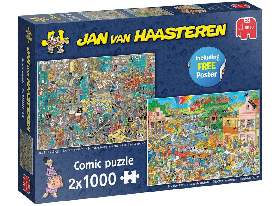 JUMBO Puzzle JvH Obchod s hudebninami & Prázdninová nervozita 2x1000 dílků