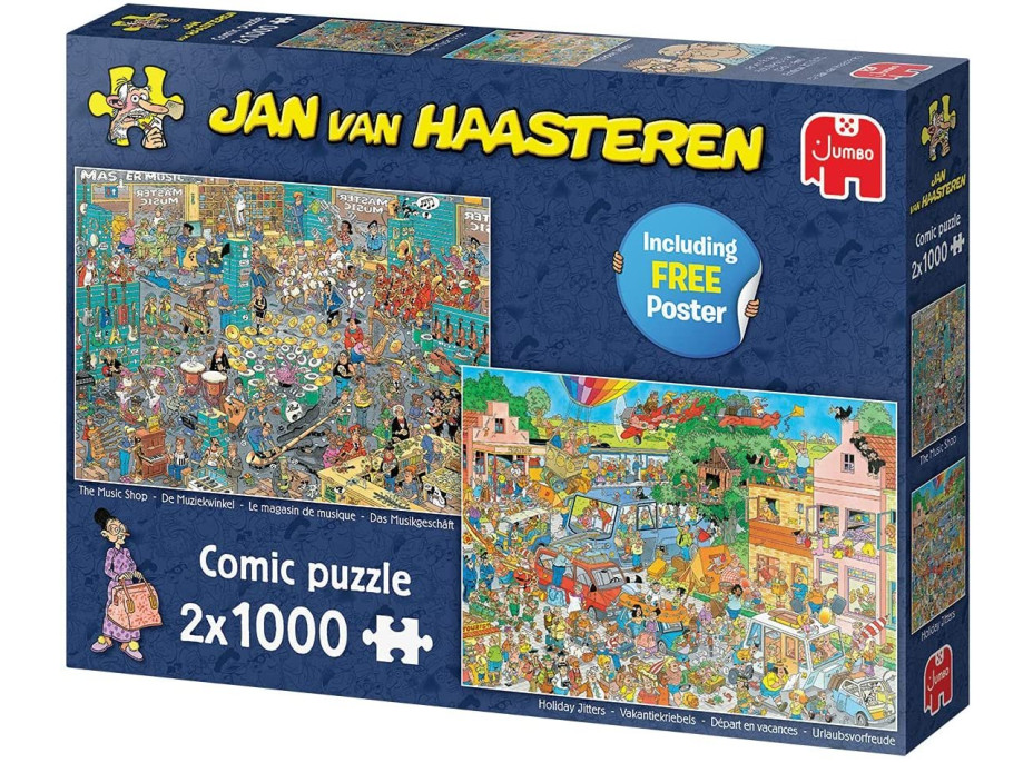 JUMBO Puzzle JvH Obchod s hudebninami & Prázdninová nervozita 2x1000 dílků