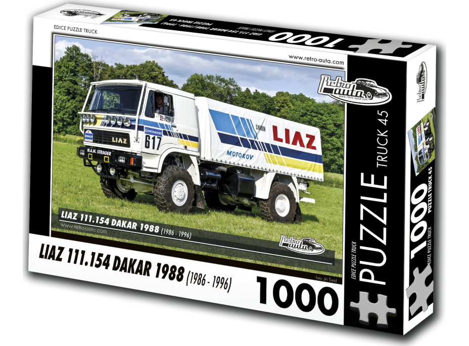 RETRO-AUTA Puzzle TRUCK č.45 Liaz 111.154 Dakar 1988 (1986 - 1996) 1000 dílků