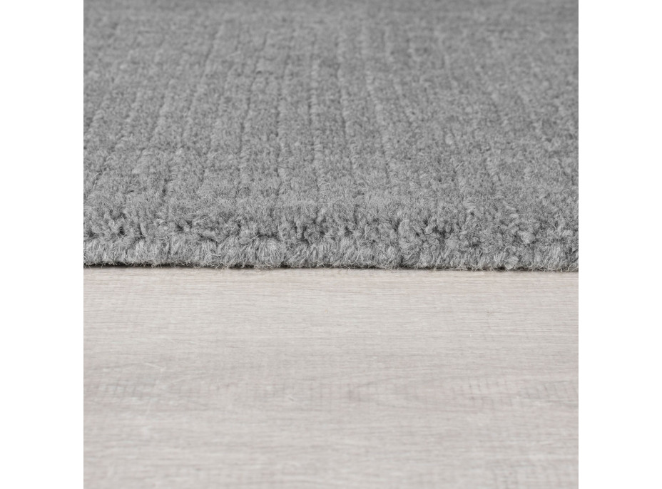 Kusový ručně tkaný koberec Tuscany Textured Wool Border Grey Marl