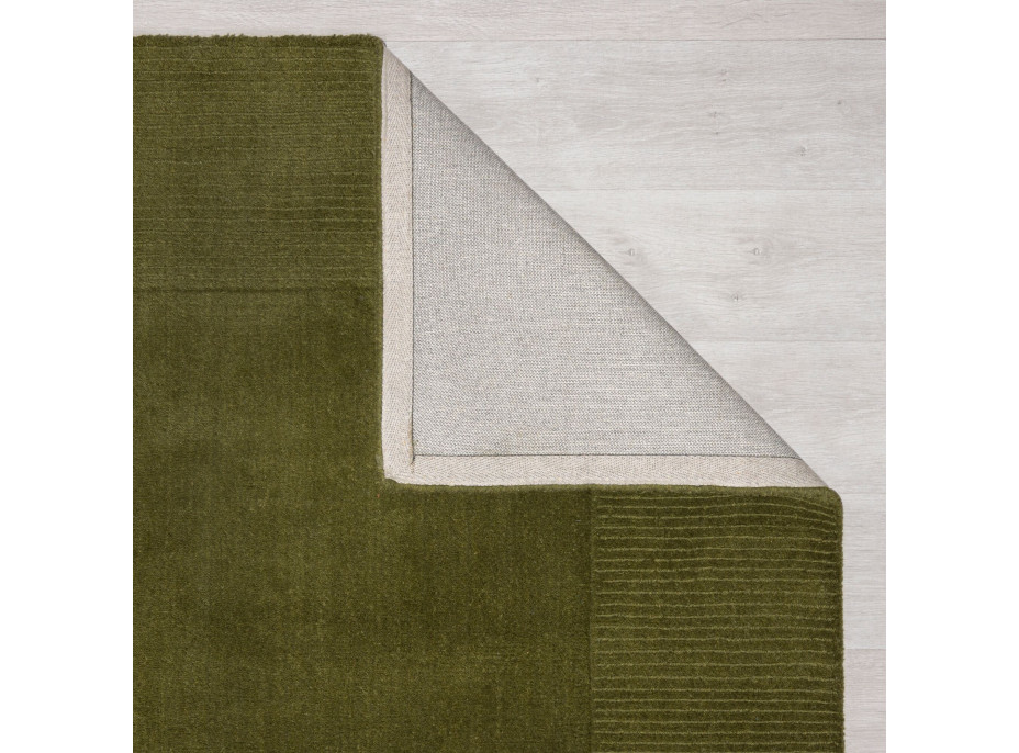 Kusový ručně tkaný koberec Tuscany Textured Wool Border Green