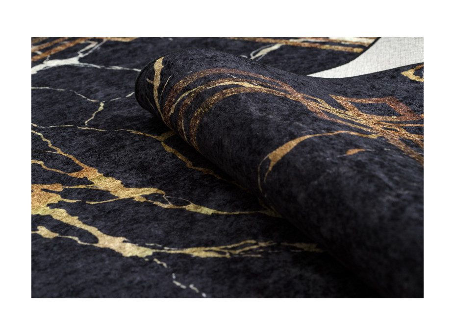 Kusový koberec Miro 51333.801 Marble black / gold