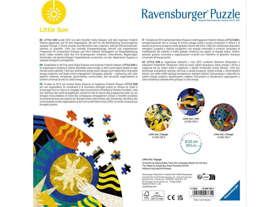 RAVENSBURGER Kulaté puzzle Little Sun: Zapojení se 500 dílků