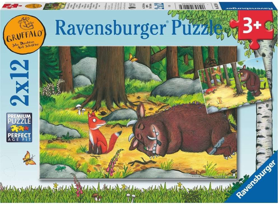 RAVENSBURGER Puzzle Gruffalo a zvířata v lese 2x12 dílků