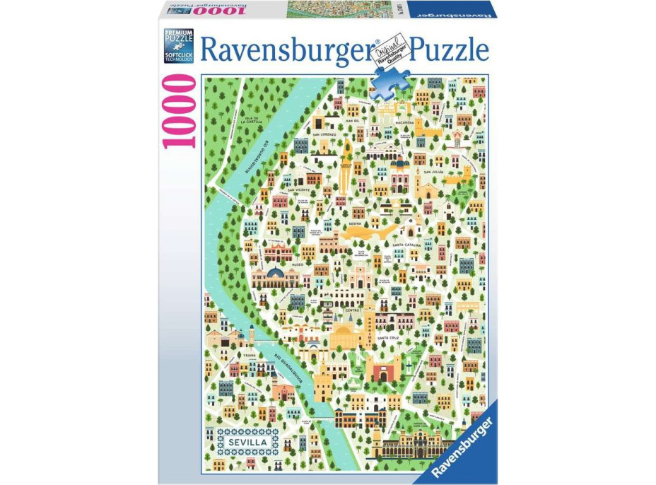 RAVENSBURGER Puzzle Mapa Sevilly 1000 dílků