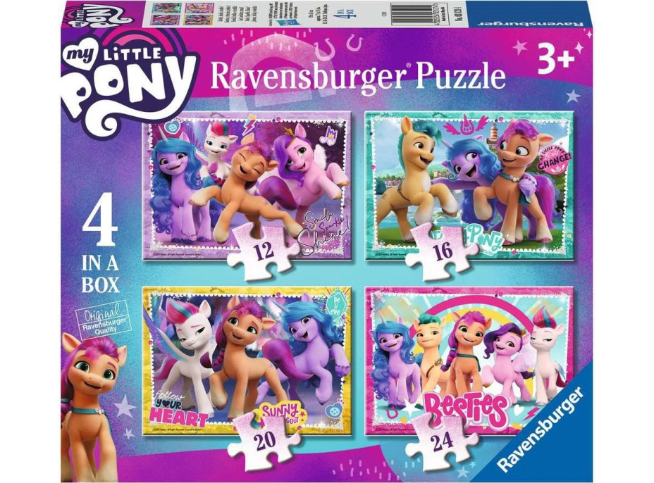 RAVENSBURGER Puzzle My Little Pony 4v1 (12, 16, 20, 24 dílků)