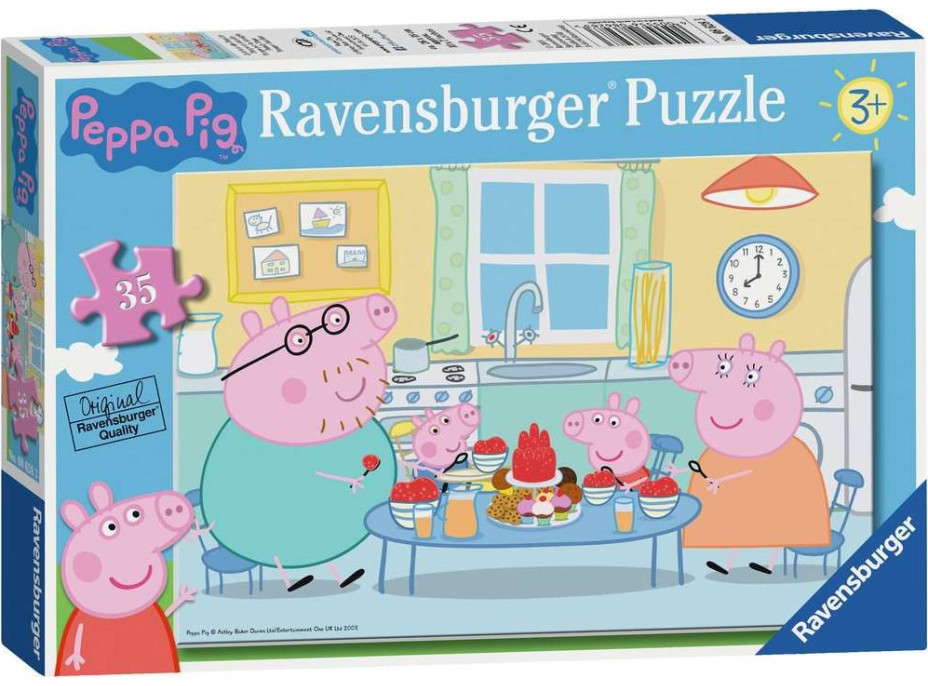 RAVENSBURGER Puzzle Prasátko Peppa: Family Time 35 dílků