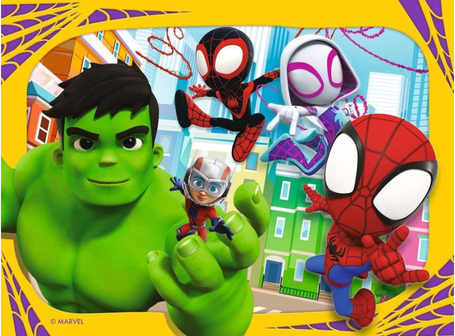 RAVENSBURGER Puzzle Spidey a jeho úžasní přátelé 4v1 (12, 16, 20, 24 dílků)