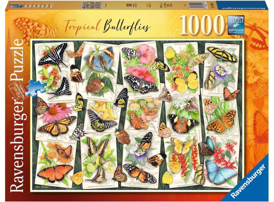 RAVENSBURGER Puzzle Tropičtí motýli 1000 dílků