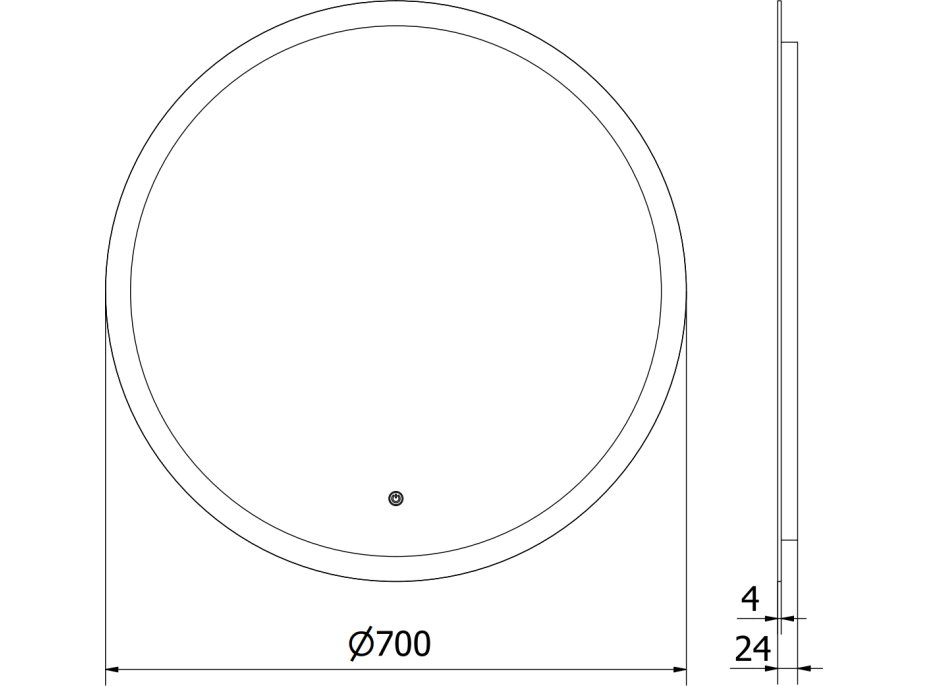 Kulaté zrcadlo MEXEN ORO 70 cm - s LED podsvícením a vyhříváním, 9824-070-070-611-00