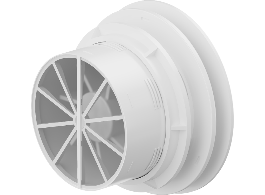 Koupelnový ventilátor MEXEN AXR 150 se zpětnou klapkou - bílý, W9602-150-00