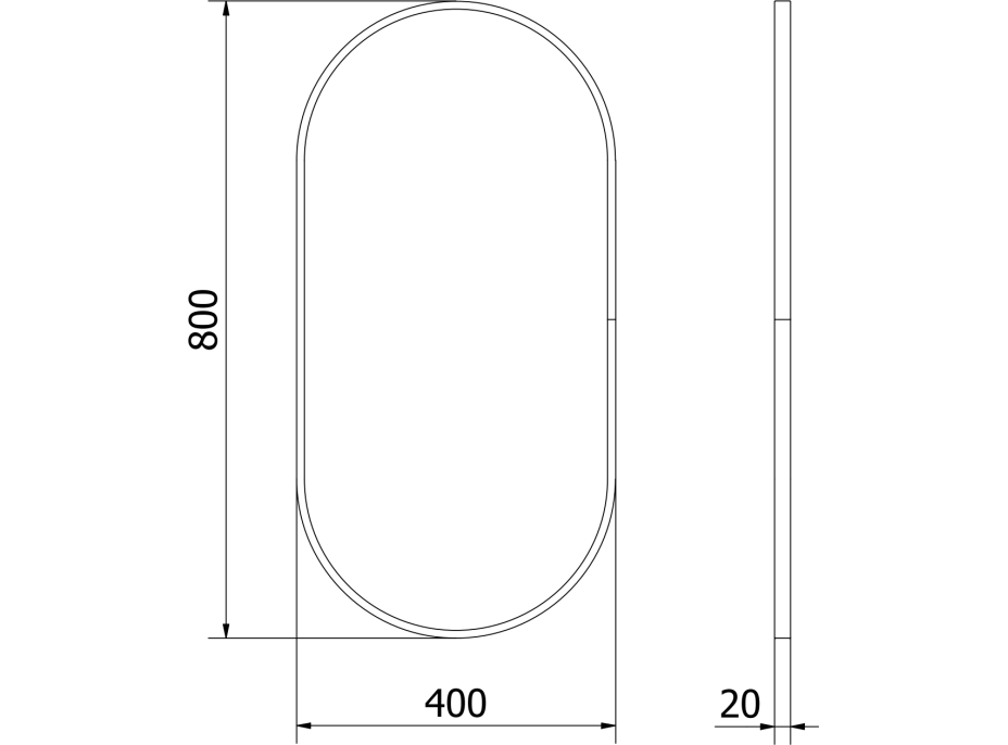 Oválné zrcadlo MEXEN LOFT 40x80 cm - zlatý rám, 9851-080-040-000-50