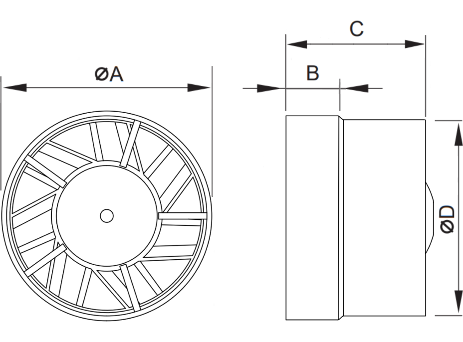 Koupelnový ventilátor MEXEN ZXR 150 se zpětnou klapkou - bílý, W9607-150-00