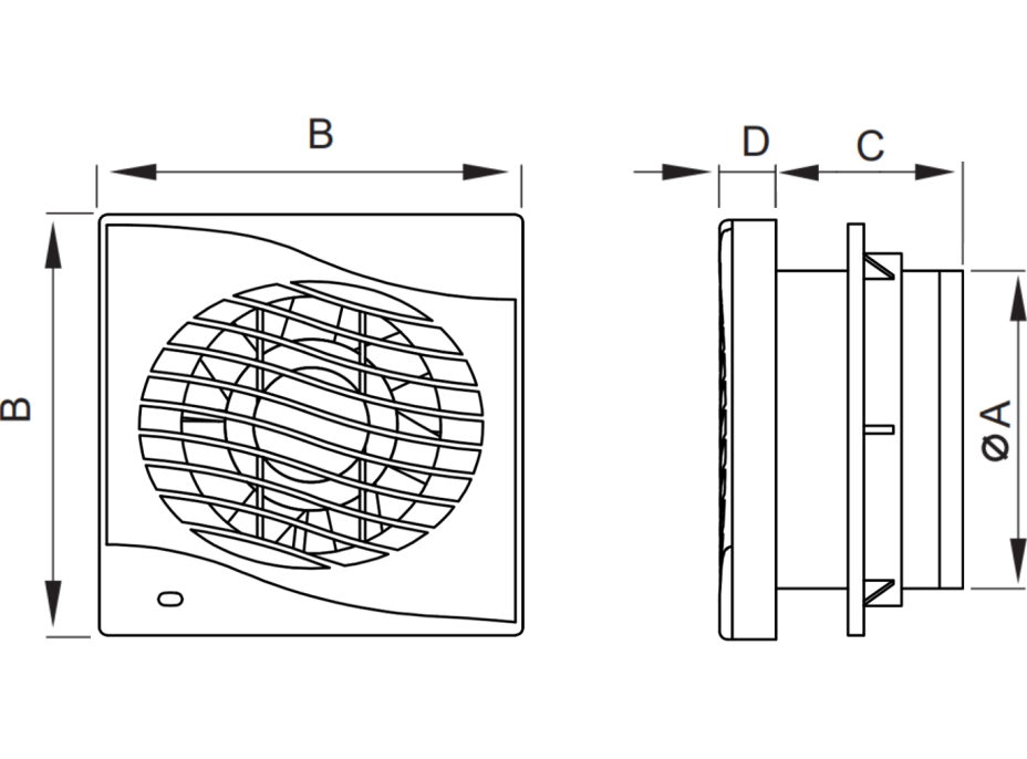 Koupelnový ventilátor MEXEN DXS 120 se zpětnou klapkou - bílý, W9603-125-00