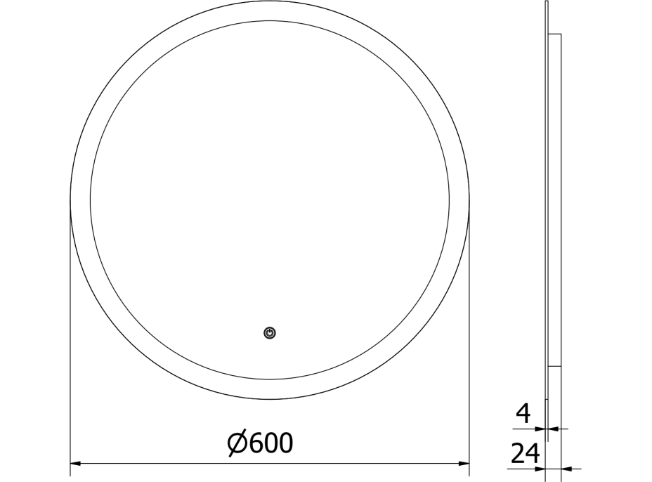 Kulaté zrcadlo MEXEN ORO 60 cm - s LED podsvícením a vyhříváním, 9824-060-060-611-00