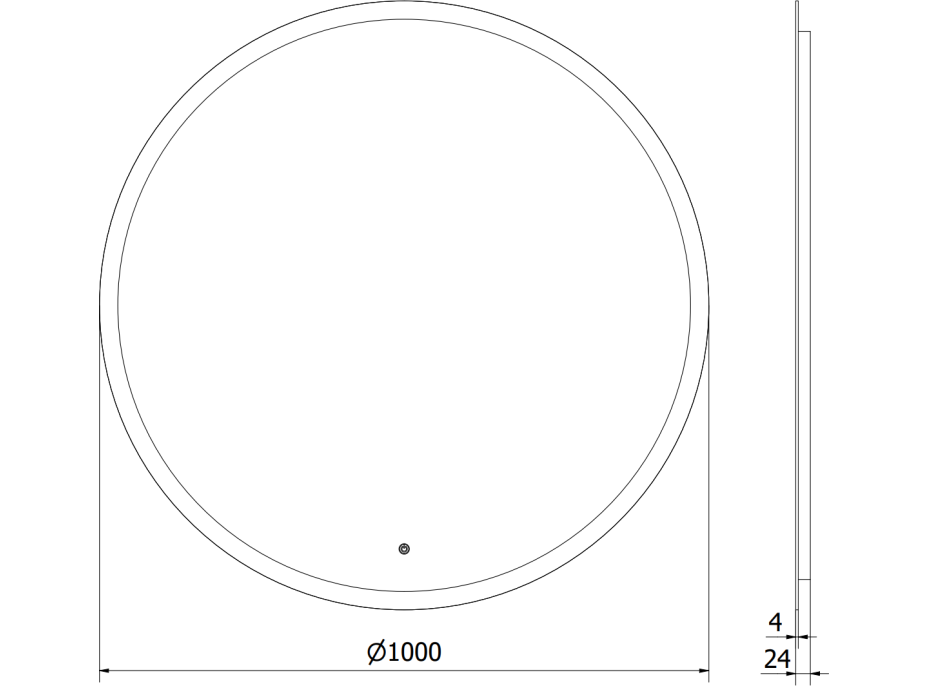 Kulaté zrcadlo MEXEN ORO 100 cm - s LED podsvícením a vyhříváním, 9824-100-100-611-00