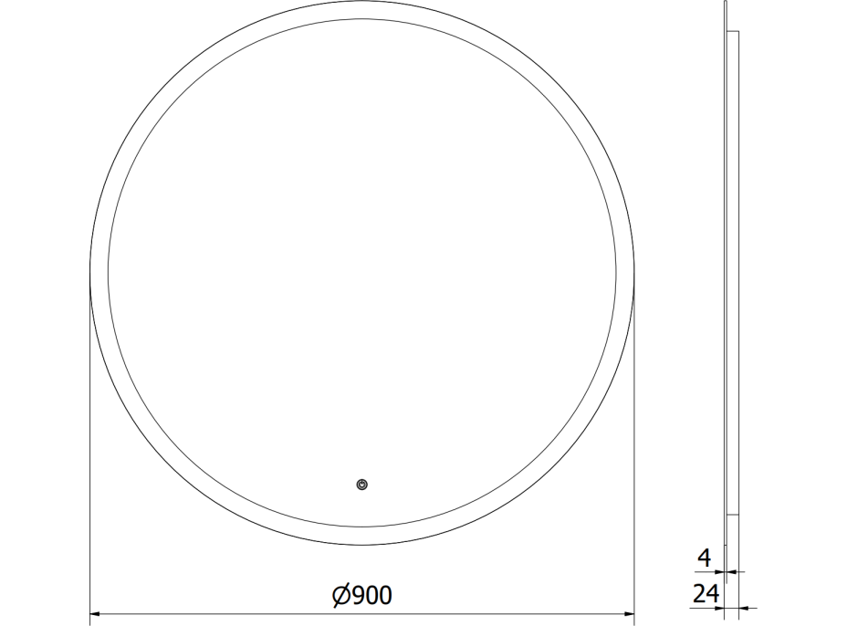 Kulaté zrcadlo MEXEN ORO 90 cm - s LED podsvícením a vyhříváním, 9824-090-090-611-00