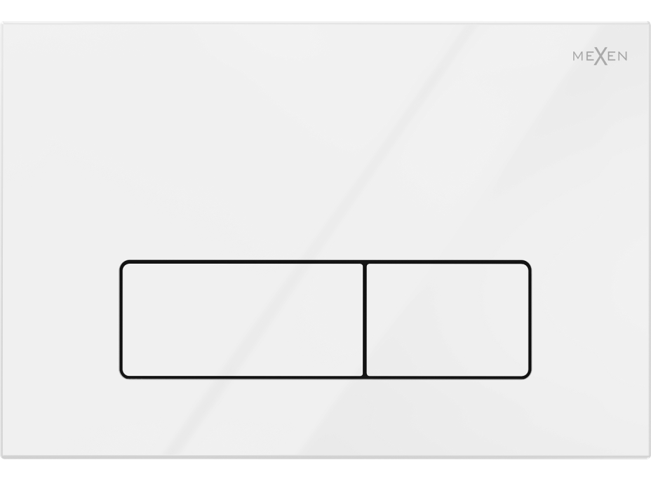 Ovládací tlačítko splachovadla SLIM - bílé lesklé - dvojčinné - plastové - typ 13, 601300