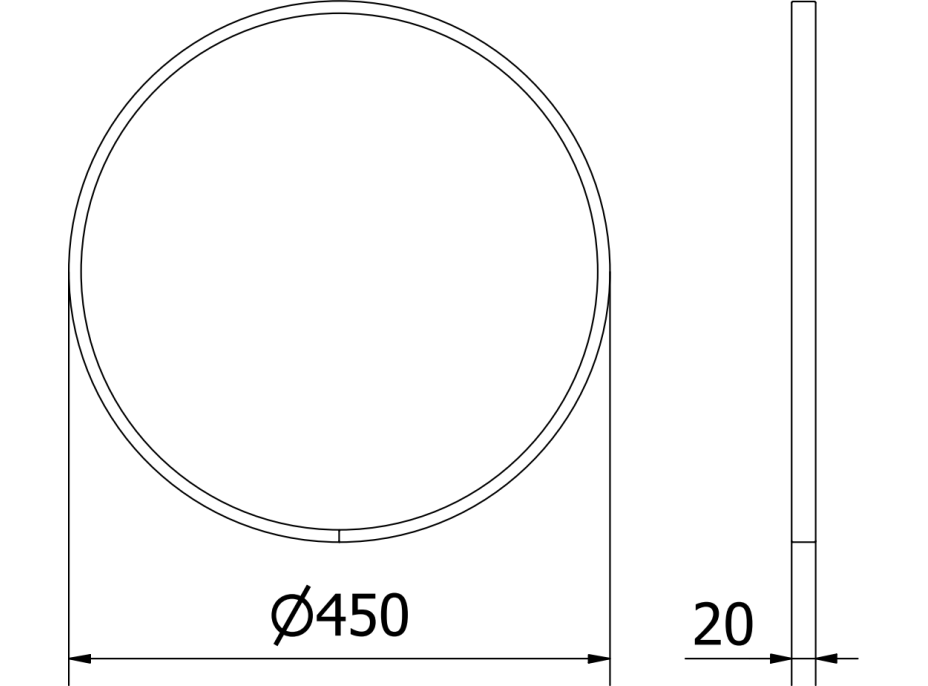 Kulaté zrcadlo MEXEN LOFT 45 cm - zlatý rám, 9850-045-045-000-50