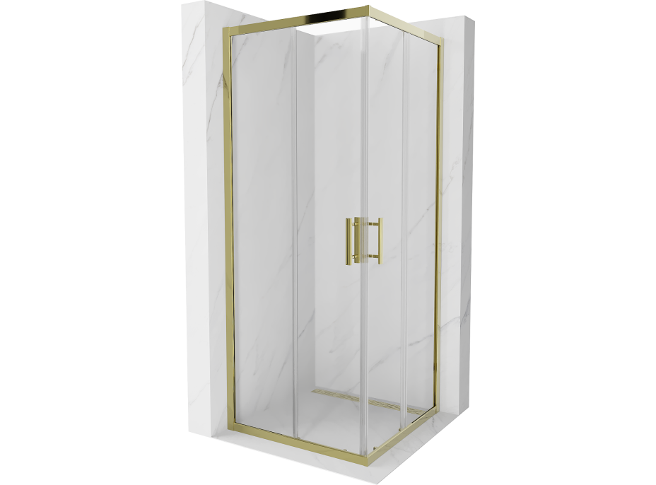 Sprchový kout MEXEN RIO gold transparent - 80x80 cm, 860-080-080-50-00