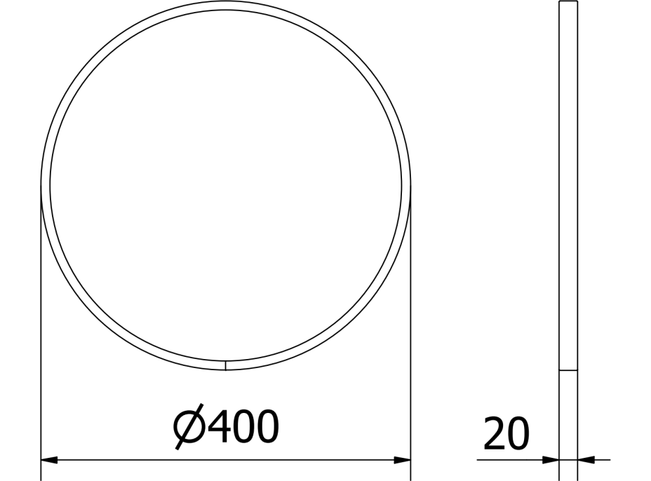 Kulaté zrcadlo MEXEN LOFT 40 cm - bílý rám, 9850-040-040-000-20