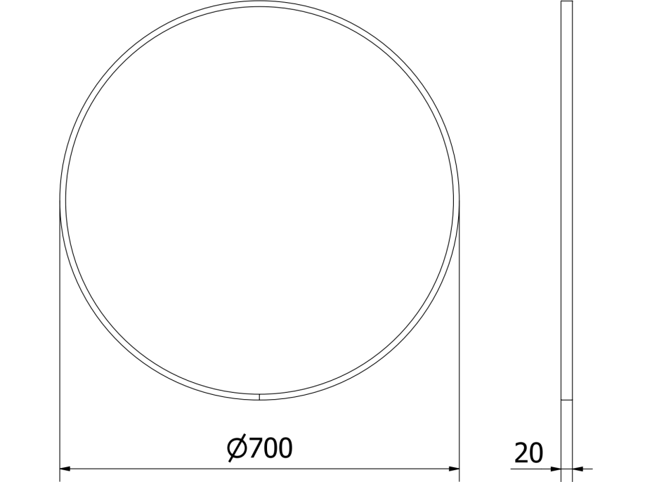 Kulaté zrcadlo MEXEN LOFT 70 cm - zlatý rám, 9850-070-070-000-50