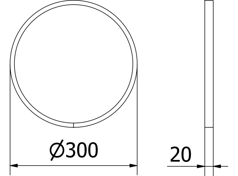 Kulaté zrcadlo MEXEN LOFT 30 cm - bílý rám, 9850-030-030-000-20