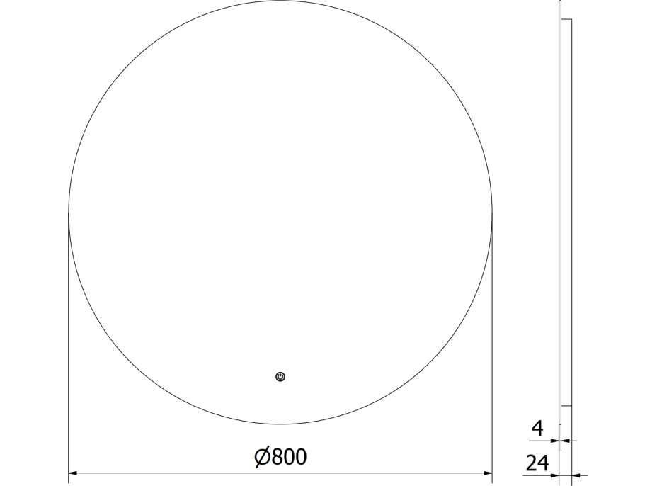 Kulaté zrcadlo MEXEN ERG 80 cm - s LED podsvícením a vyhříváním, 9823-080-080-611-00