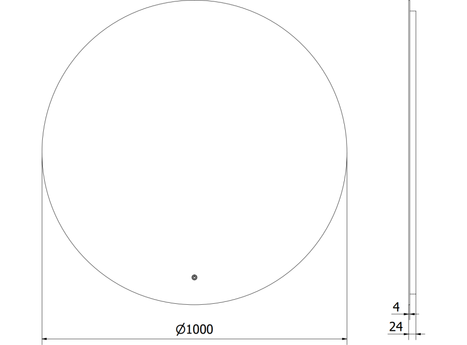 Kulaté zrcadlo MEXEN ERG 100 cm - s LED podsvícením a vyhříváním, 9823-100-100-611-00