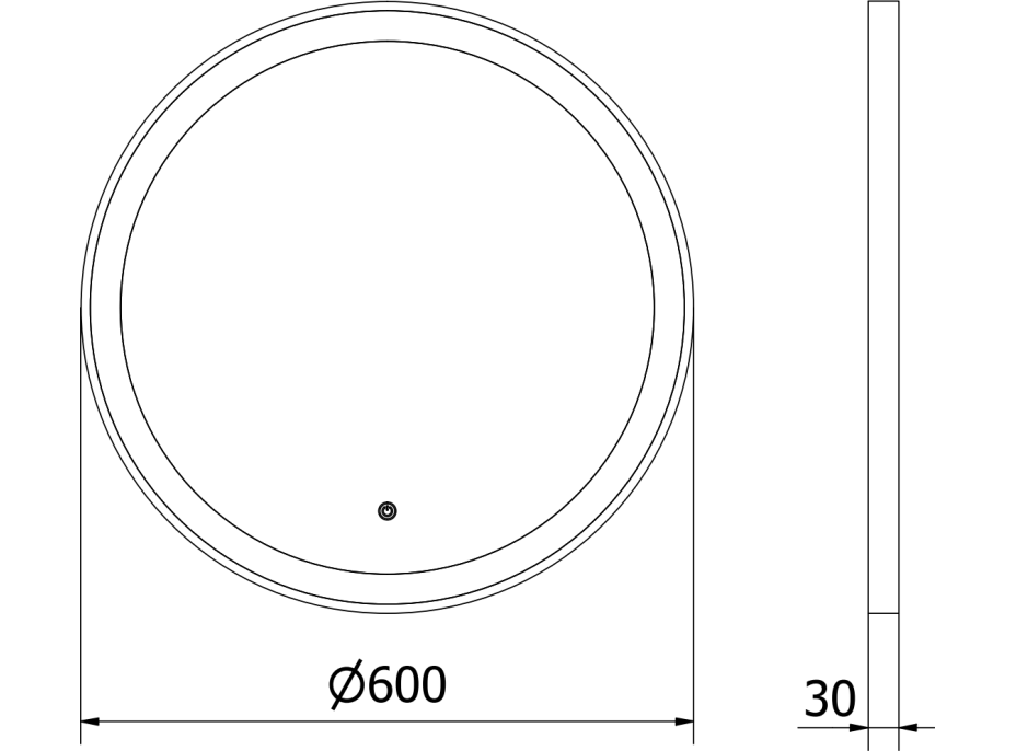 Kulaté zrcadlo MEXEN ESSO 60 cm se zlatým okrajem - s LED podsvícením a vyhříváním, 9825-060-060-611-50