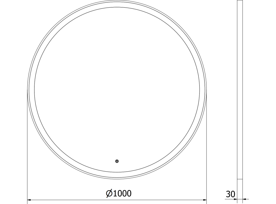 Kulaté zrcadlo MEXEN ESSO 100 cm se zlatým okrajem - s LED podsvícením a vyhříváním, 9825-100-100-611-50