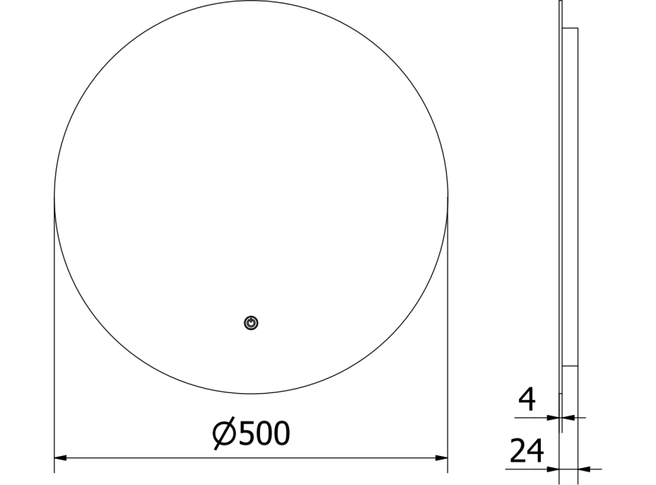 Kulaté zrcadlo MEXEN ERG 50 cm - s LED podsvícením a vyhříváním, 9823-050-050-611-00