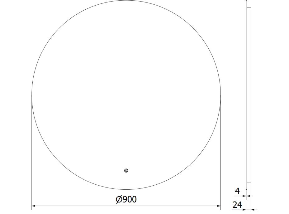 Kulaté zrcadlo MEXEN ERG 90 cm - s LED podsvícením a vyhříváním, 9823-090-090-611-00