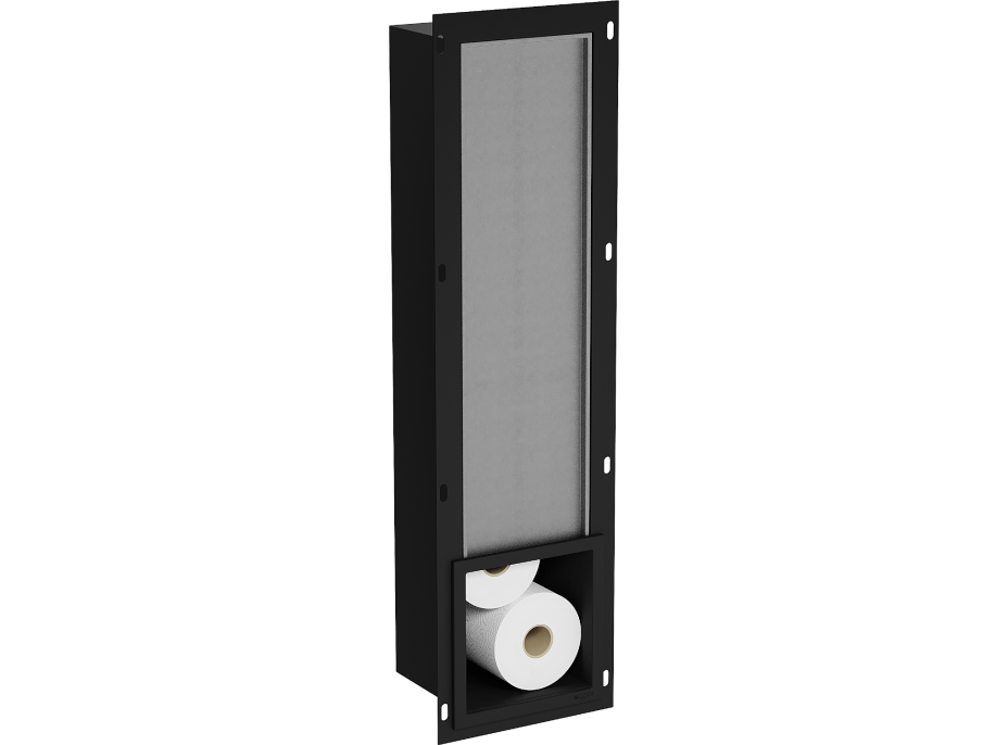 Podomítkový zásobník toaletního papíru MEXEN X-WALL - kovový - černý, 1975