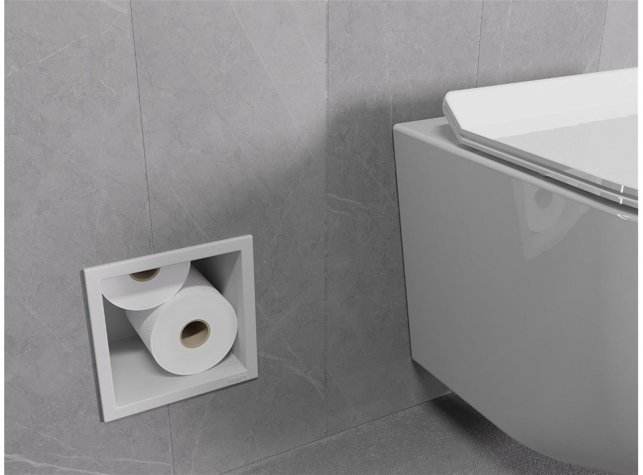 Podomítkový zásobník toaletního papíru MEXEN X-WALL - kovový - bílý, 1925