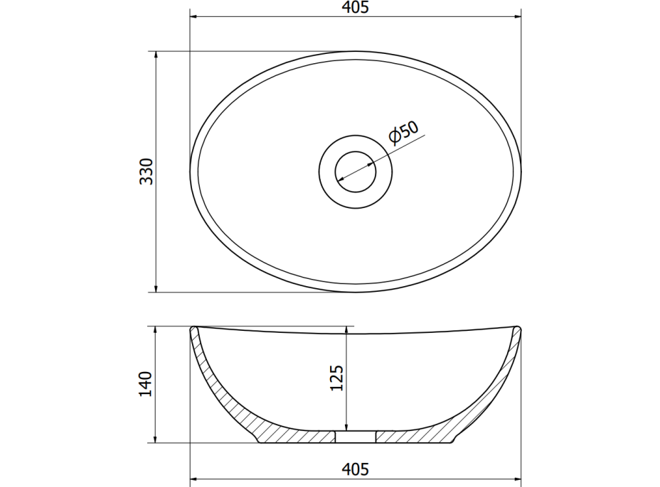 Keramické umyvadlo MEXEN ELZA - platinové matné, 21014063