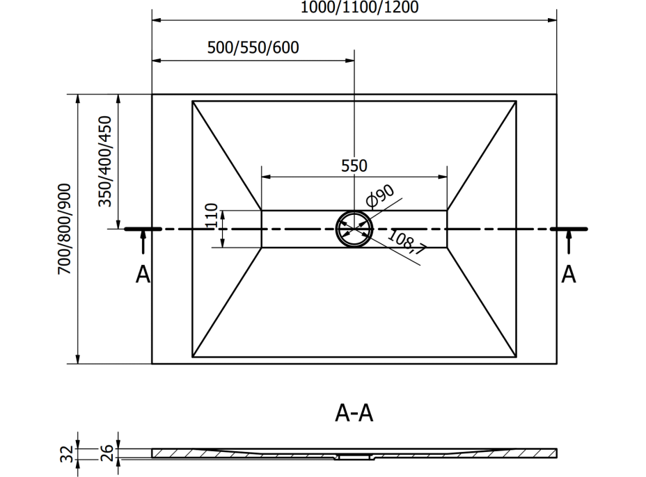 Sprchová SMC vanička MEXEN TORO 70x120 cm - černá, 43707012