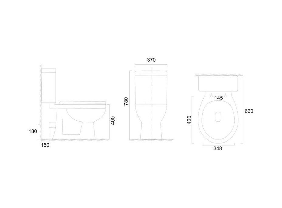 WC kombi - zadní odpad s armaturou