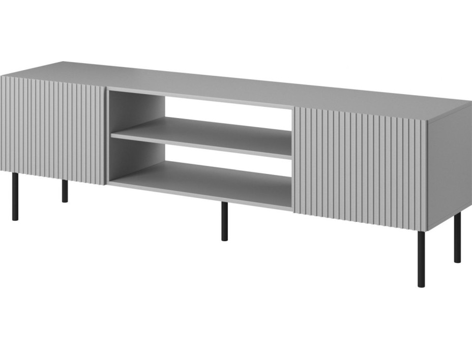Televizní stolek ASENSIO 180 cm - světle šedý/černý