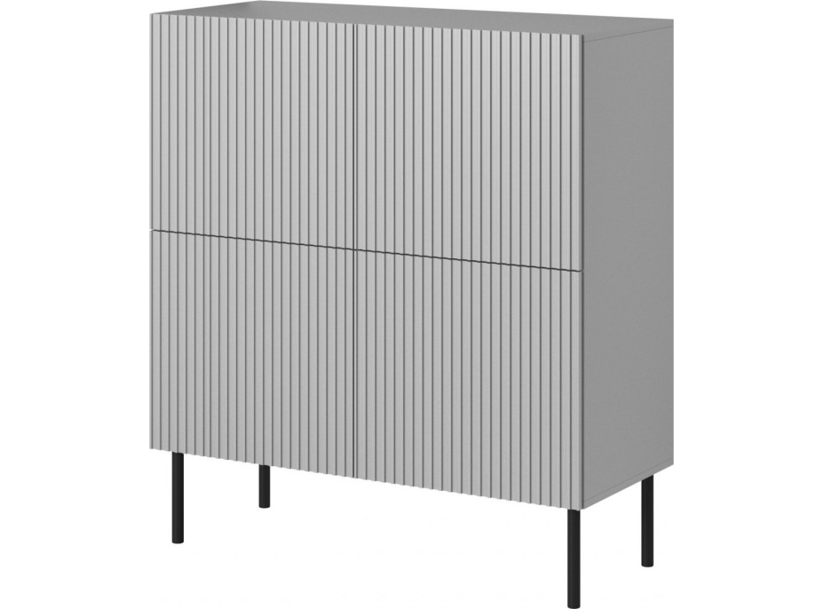 Komoda ASENSIO KM-2 - světle šedá/černá