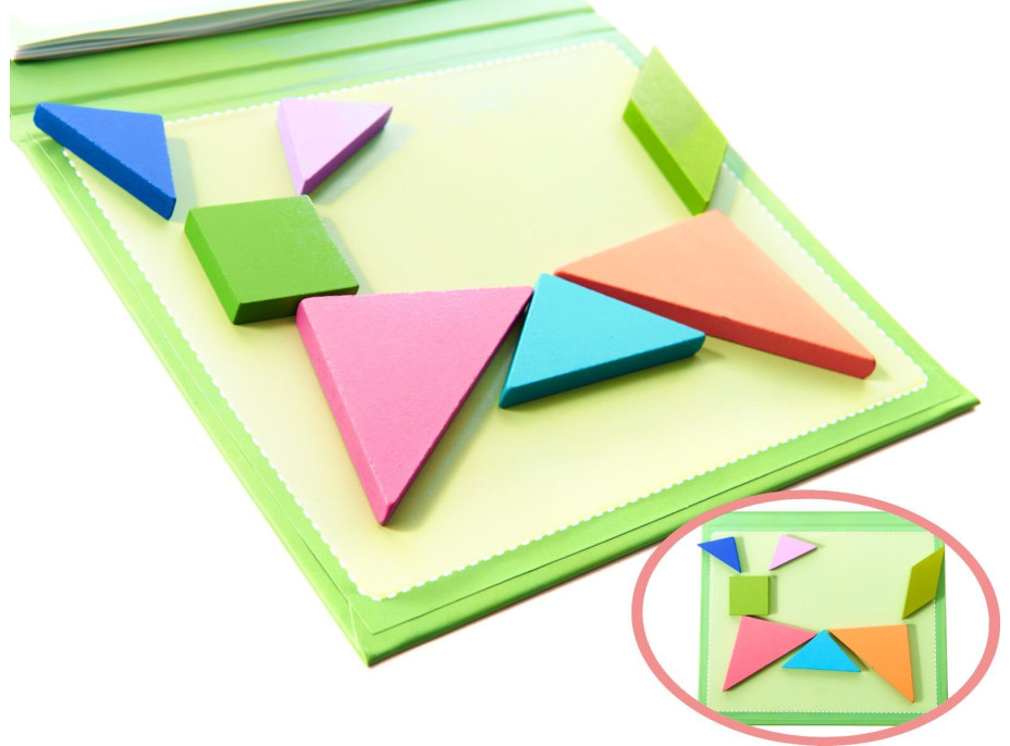 KIK Dřevěný magnetický tangram