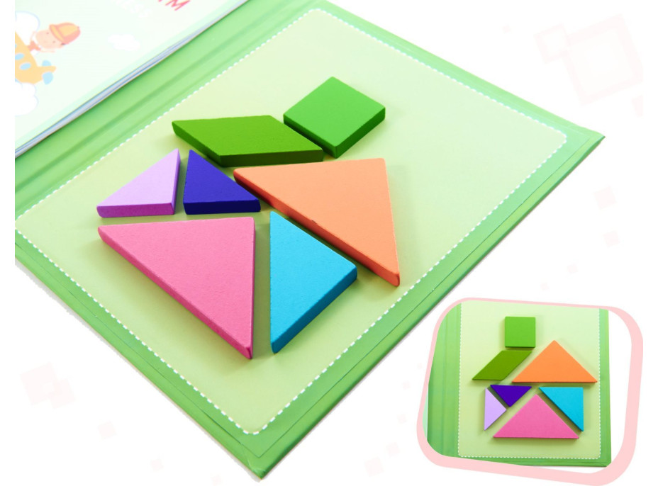 KIK Dřevěný magnetický tangram