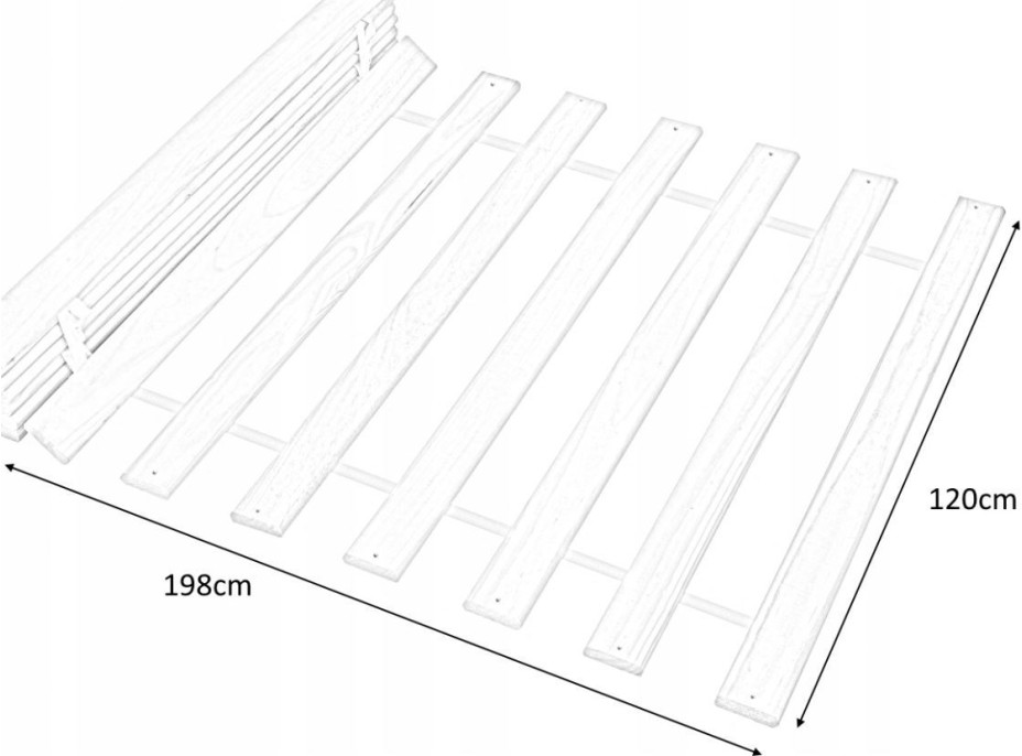 Dřevěný laťkový rošt LIMA 200x120 cm