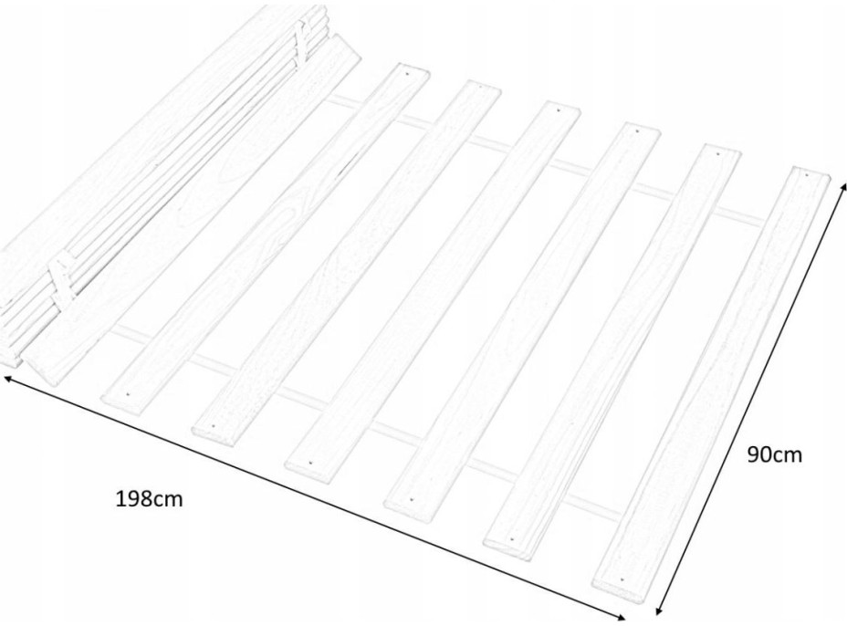 Dřevěný laťkový rošt LIMA 200x90 cm