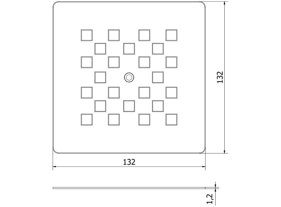 Kovová krytka odtoku do sprchové vaničky Mexen Stone+ - černá matná, 44910070