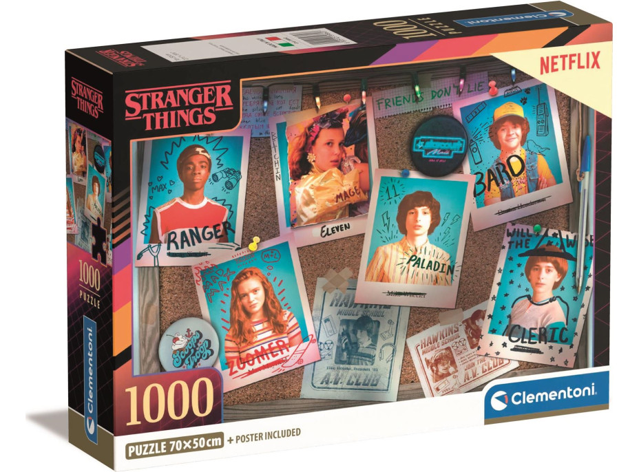 CLEMENTONI Puzzle Stranger Things: Postavy 1000 dílků