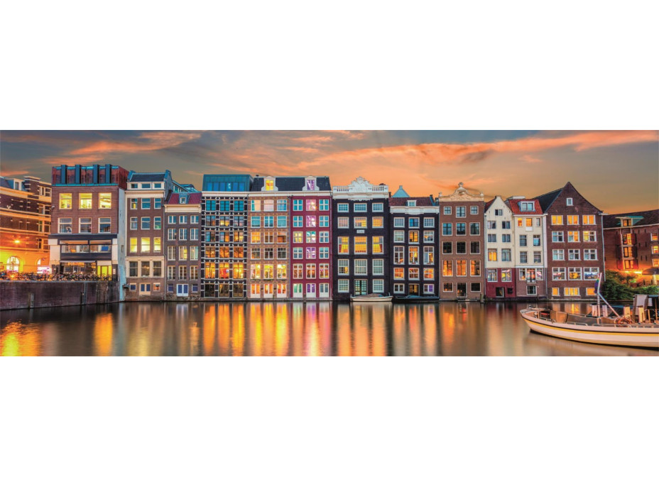 CLEMENTONI Panoramatické puzzle Zářivý Amsterdam 1000 dílků